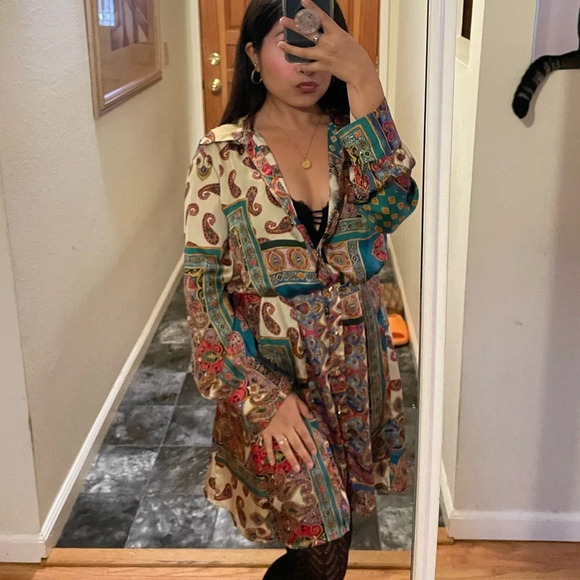Zara Patchwork Print Dress - Picture 1 of 12